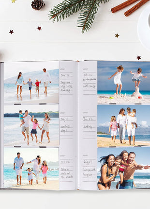Photo Album 4X6 300 Photos Linen Cover with Memo Areas Photobook Pictures Book for Wedding Family Baby and Vacation (Black)