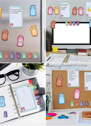 Dinosaur Sticky Notes Set, 360 Sheets Cute Cartoon Animal Dinosaur Self-Stick Notes Pads Dinosaur Themed Memo Pads Dinosaur Shaped Page Markers Index Tabs for Students Office School Supplies