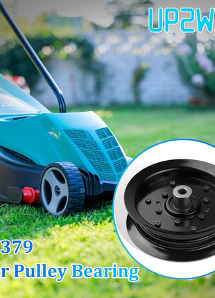 Flat Idler Pulley Compatible with Craftsman Husq a Riens Sears Pou LAN Riding Lawn Mower Tractor with 42" 46" 48" 54” Deck, Replace 197379, 196106
