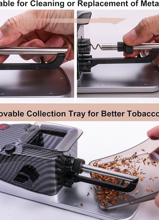 Electric Cones Rolling Machine, Automatic Cigarette Rolling Machine, Pre Roll Machine for King Size, Automatic Pre Rolled Cones Filling Maker + Pre-Roll Cone Holder Cigarette Case