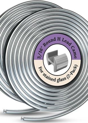 3/16'' round H Lead Came for Stained Glass - 12 Ft H Channel Lead Hobby Came for All Your Stained Glass Supplies by