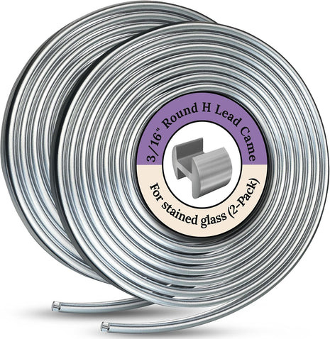 3/16'' round H Lead Came for Stained Glass - 12 Ft H Channel Lead Hobby Came for All Your Stained Glass Supplies by