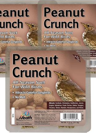 Peanut Crunch Suet Cakes Sample Pack, Contains 3 Suet Cakes, Try It, Your Birds Will Love It, for Woodpeckers, Cardinals, Siskins, Sparrows, Finchs & Many More Wild Bird Species