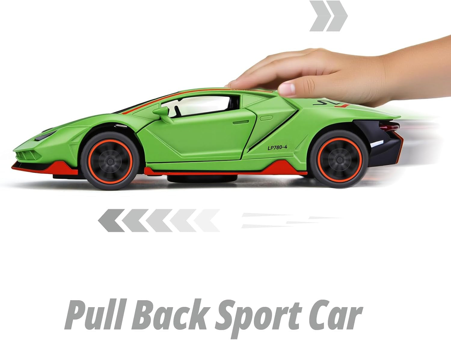 Toy Cars for Boys Age 3-12 1/ Small Diecast Metal Model Car Toys with Light and Sound Pull Back Sport Car for 3+ Years Old Kids Birthday (Green)