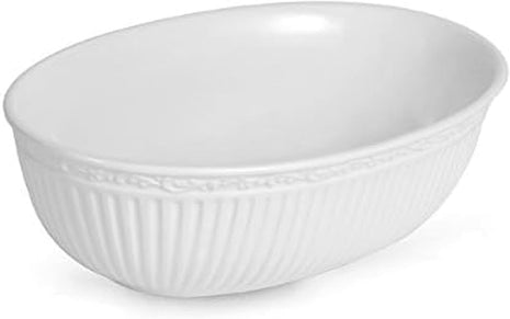 Italian Countryside Oval Serving Bowl, 10.5", White