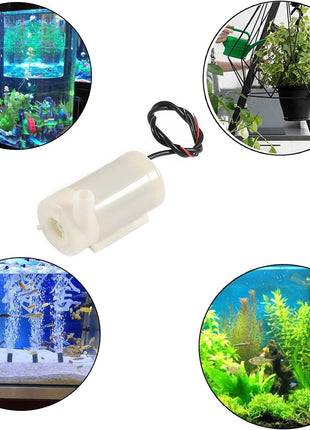 4Pcs DC 3-5V Micro Submersible Mini Water Pump with 2Pcs Clear Vinyl Tubing Flexible PVC Tubing(1M) for Aquariums Fish Tank Pond Fountain Hydroponics Garden (4Pcs White Pump+2 Tube)