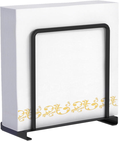 Napkin Holder for Table, Metal Napkin Holder for Kitchen Dining, Standing Paper Napkin Storage for Table Countertop, Black