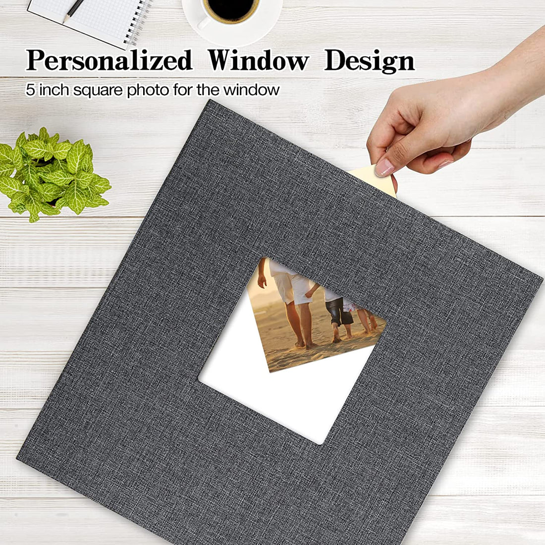 Linen Hardcover Photo Album 4X6 600 Photos Large Capacity for Family Wedding Anniversary Baby Vacation (Gray, 600 Pockets)