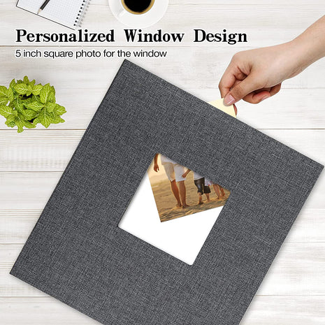 Linen Hardcover Photo Album 4X6 600 Photos Large Capacity for Family Wedding Anniversary Baby Vacation (Gray, 600 Pockets)