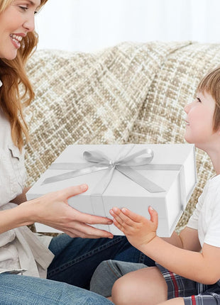 White Gift Box, 13X9X4 Inch Gift Boxes with Lids for Presents, Bridesmaid Proposal, Wedding, Birthday, Anniversary