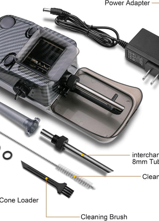 Electric Cones Rolling Machine, Automatic Cigarette Rolling Machine, Pre Roll Machine for King Size, Automatic Pre Rolled Cones Filling Maker + Pre-Roll Cone Holder Cigarette Case