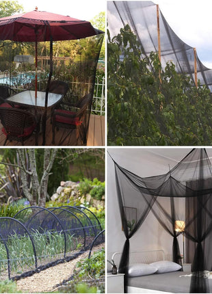39 X 10 Ft Mosquito Netting for Garden Patio, Breathable Mesh Net for Bird and Insect Protection, Plant Cover for Vegetables, Fruits and Flowers, 3X12M Black