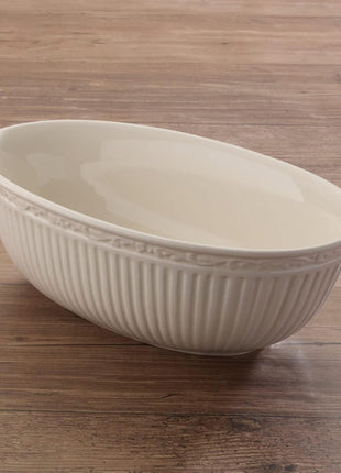 Italian Countryside Oval Serving Bowl, 10.5", White