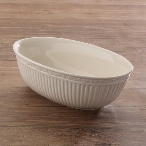 Italian Countryside Oval Serving Bowl, 10.5", White