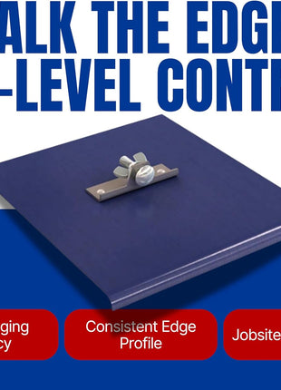 Blue Steel Walking Edger Concrete Edging Tool 9 In. X 10 In. with 3/8 In. Radius and 1/2 In. Depth Two-Way Flatwork Sidewalk Slab Finishing Edger - Handle Sold Separately