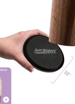 3 1/2" round Reusable Furniture Sliders for Carpet Easily Move Medium to Large Sized Items across Carpet, 4 Pack Beige