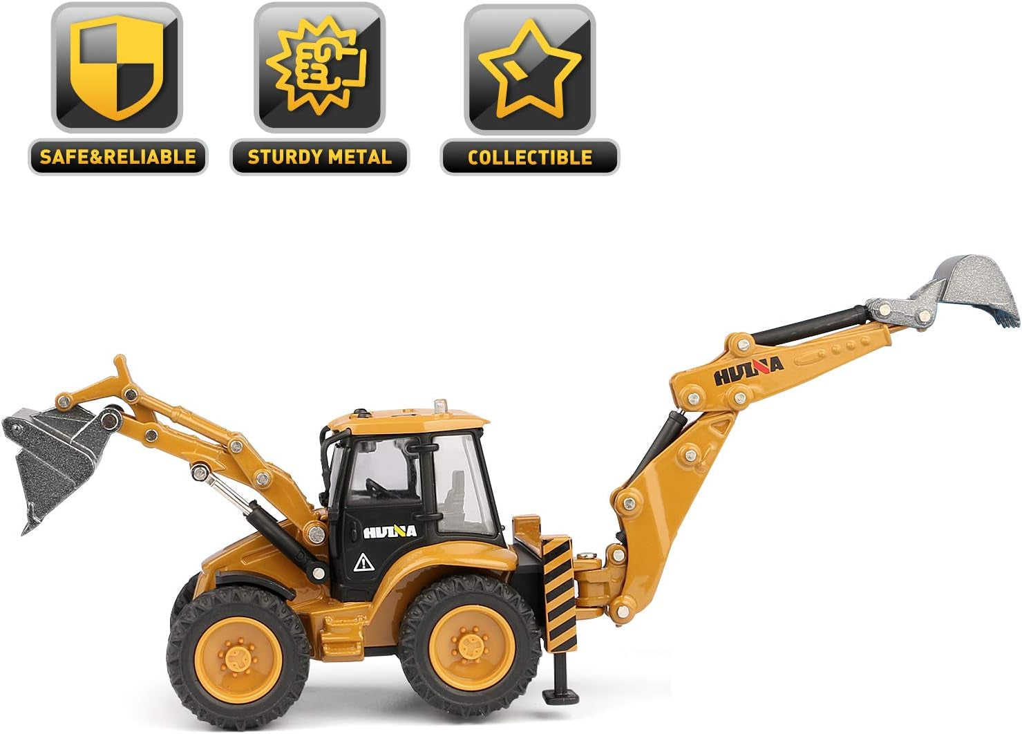 1/50 Scale Metal Diecast Backhoe Loader Toy, Metal Play Construction Vehicles Trucks Toy for Boys