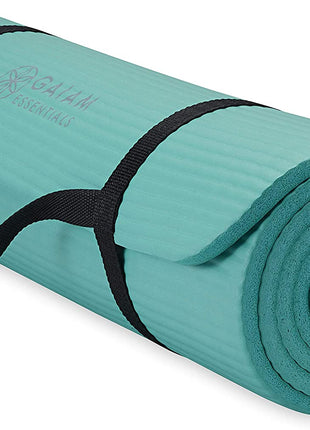 Gaiam Yoga Mat, Pilates & Exercise Mat, Thick Mat 2/5" (10Mm) Workout Mat with Easy-Cinch Carrying Strap for Home & Gym Workouts