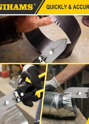 5-Blade Hand Crimper Sheet Metal Tools, Hvac Tool for 24-28 Gauge Duct Work Downspout and Stove Pipe, 10-1/2" Sheet Metal Crimper Gutter End Cap Duct Crimping Tool