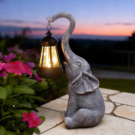 Elephant Statue for Garden Decor with Gift Appeal - Ideal Gifts for Women, Mom or Birthdays, Beautifully Crafted Outdoor & Home Decor to Wow Your Guests (11" Elephant)