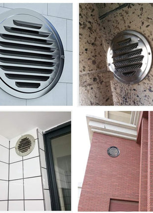 4 Inch round Soffit Air Vent Stainless Steel Louver Grille Cover Wall Air Ventilation Outlet Hood with Built-In Screen Mesh for Kitchen Bedroom Bathroom Office Etc