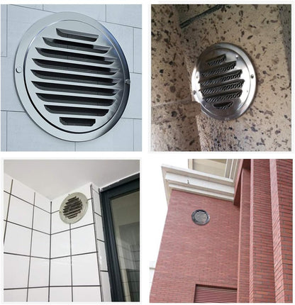 4 Inch round Soffit Air Vent Stainless Steel Louver Grille Cover Wall Air Ventilation Outlet Hood with Built-In Screen Mesh for Kitchen Bedroom Bathroom Office Etc