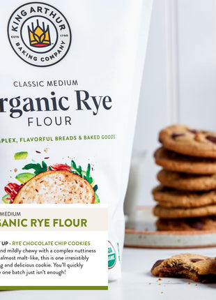 King Arthur Organic Medium Rye Flour - 3 Lbs for Complex Flavorful Breads & Baked Goods - 100% US Grown & Milled - Non-Gmo Project Verified - Robust Flavor for Rye Bread, Cookies & More