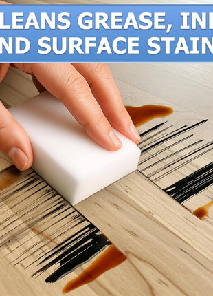 50 Pcs Melamine Sponges for Cleaning - White Magic Sponge, Convenient Cleaning Blocks (10X6X2 Cm), Non-Scratch Design for Gentle Cleaning, Multipurpose Eraser Pads for Kitchen, Bathroom, and Walls