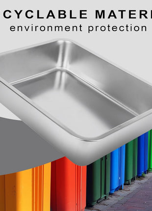 Stainless Steel Cat Litter Box for Big Cats,Small Stainless Steel,Large Metal Cat Litter Box-Easy to Clean.(17.5" L X 13.6" W X 4.1" H).