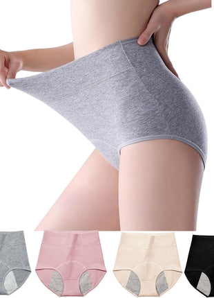 Women'S Washable Incontinence Underwear 4 Pack, Leakproof Ladies Panties High Waist, Incontinence Protective Briefs for Minor Bladder Leak(M)