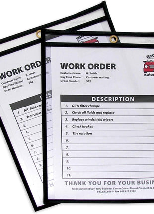 Stitched Shop Ticket Holders, Both Sides Clear, 8.5 X 11 Inches, 25 per Box (46911)