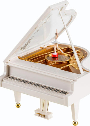 Ballerina Music Box，Piano Music Box for Women Girls White Valentine'S Day Present Mechanical Classical Ballet Girl Dancing Music Box Birthday Present