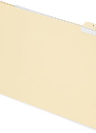 Blue Summit Legal File Folder, 100 per Box, 1/3 Tab Manila Legal Folder for Organizing and File Storage