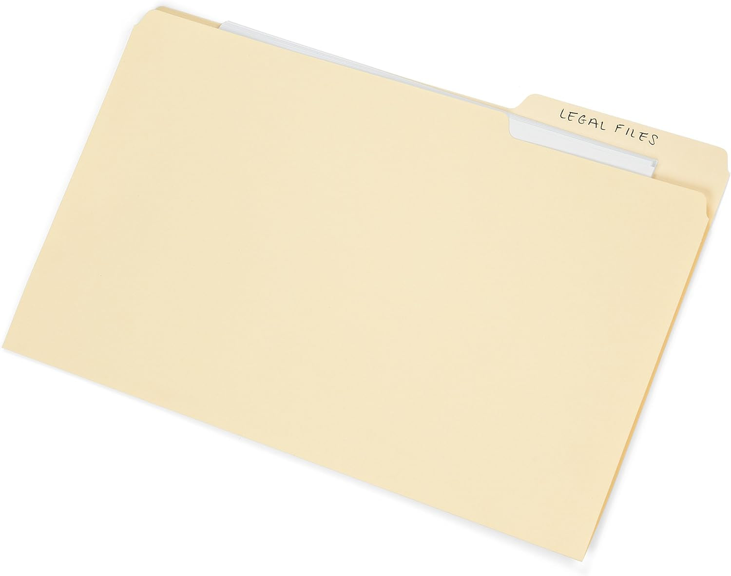 Blue Summit Legal File Folder, 100 per Box, 1/3 Tab Manila Legal Folder for Organizing and File Storage