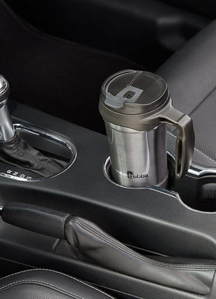 HERO Vacuum-Insulated Stainless Steel Travel Mug with Handle, 18 Oz, Gunmetal