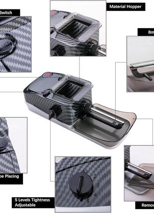 Electric Cones Rolling Machine, Automatic Cigarette Rolling Machine, Pre Roll Machine for King Size, Automatic Pre Rolled Cones Filling Maker + Pre-Roll Cone Holder Cigarette Case
