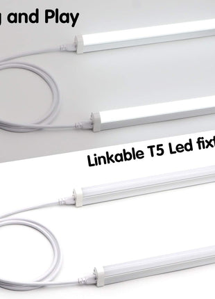 T5 T8 Extension Cords, 10 Ft 3 Meter Connectorcord, 3-Prong Extended Power Cable for Integratedled Tube Light, Single LED Shop Garage Lightfixture, under Cabinet Lights Pack of 2(10FT 2Pcs)