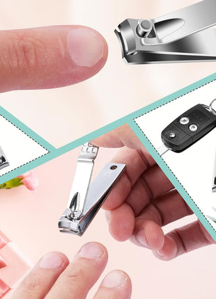 Nail Clippers Set,24 Pack Stainless Steel Nail Clippers Bulk,Silver Nail Cutter,Ultra Sharp Sturdy Fingernail Clippers and Toenail Clippers for Women Men(24 Pcs-Silver)