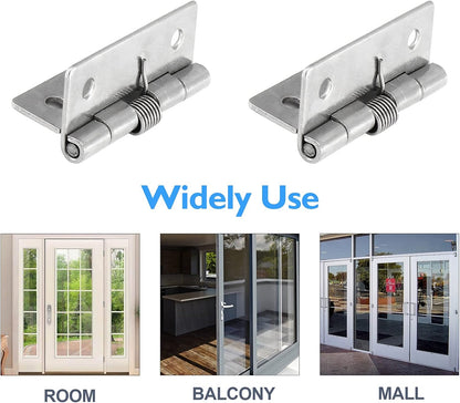 4 Pcs Spring Loaded Hinges for Cabinets, 2 Inch Length Stainless Steel Spring Hinges Self Closing