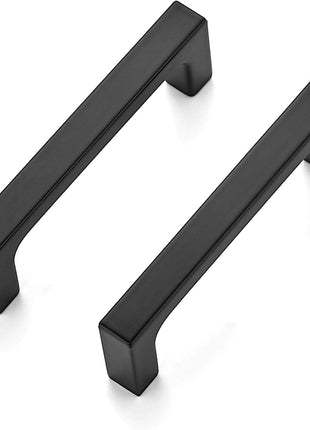 5 Pack 3 Inch Hole Centers Matte Black Cabinet Pulls Handles Solid Drawer Pulls Kitchen Hardware Flat Black Square Bar Drawer Handles