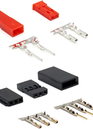 55 Sets Servo Plug Male Female Connector Crimp Pin Cable Kit with Crimping Tool Compatible JST SYP Futaba for Hitec Spektrum RC