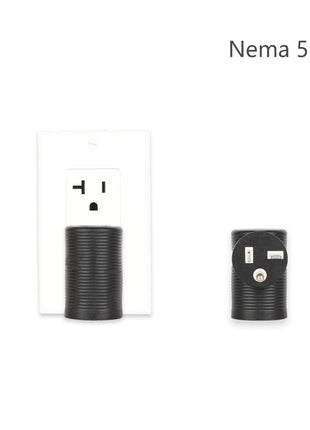 Angled 4 in 1 NEMA 5-20P Power Adapter,  NEMA 5-20P to 5-15R, 5-20R, 6-15R, 6-20R Double T-Blade Receptacle, Downward Angled Power Adapter