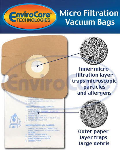 Replacement Micro Filtration Vacuum Cleaner Dust Bags Made to Fit Eureka Style MM Eureka Mighty Mite 3670 and 3680 Series Canisters 3 Pack