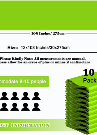 10 Pack Lime Green Satin Table Runners 12X108 Inches Party Table Runner Bright Smooth Table Runner Wedding Party Decorations for Table Green Table Runners
