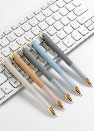 Ballpoint Pens Black Medium Point 1Mm Pen with Super Soft Grip Ball Point Pen for Men Women Retractable Pens (Gold-12 Pcs)