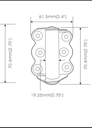 Door Spring Hinges, 2-3/4", Set of 2 Self Closing and 1 Adjustable Self Closing Hinge, Zinc Plated, 1 Set, Made in Taiwan