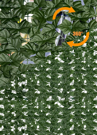 Artificial Ivy Privacy Fence Screen: 40"X 140"(39.2 SQFT) Uv-Anti Faux Hedge Fence and Fake Ivy Vine Leaf Wall Panels for Indoor&Outdoor Green Backdrop, Garden Greenery Decor