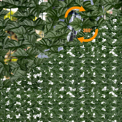 Artificial Ivy Privacy Fence Screen: 40"X 140"(39.2 SQFT) Uv-Anti Faux Hedge Fence and Fake Ivy Vine Leaf Wall Panels for Indoor&amp;Outdoor Green Backdrop, Garden Greenery Decor